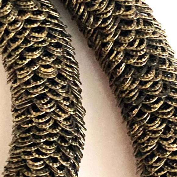 Chunky faux pearl and stacked bronze filigree necklace by Coldwater Creek - Picture 3 of 4